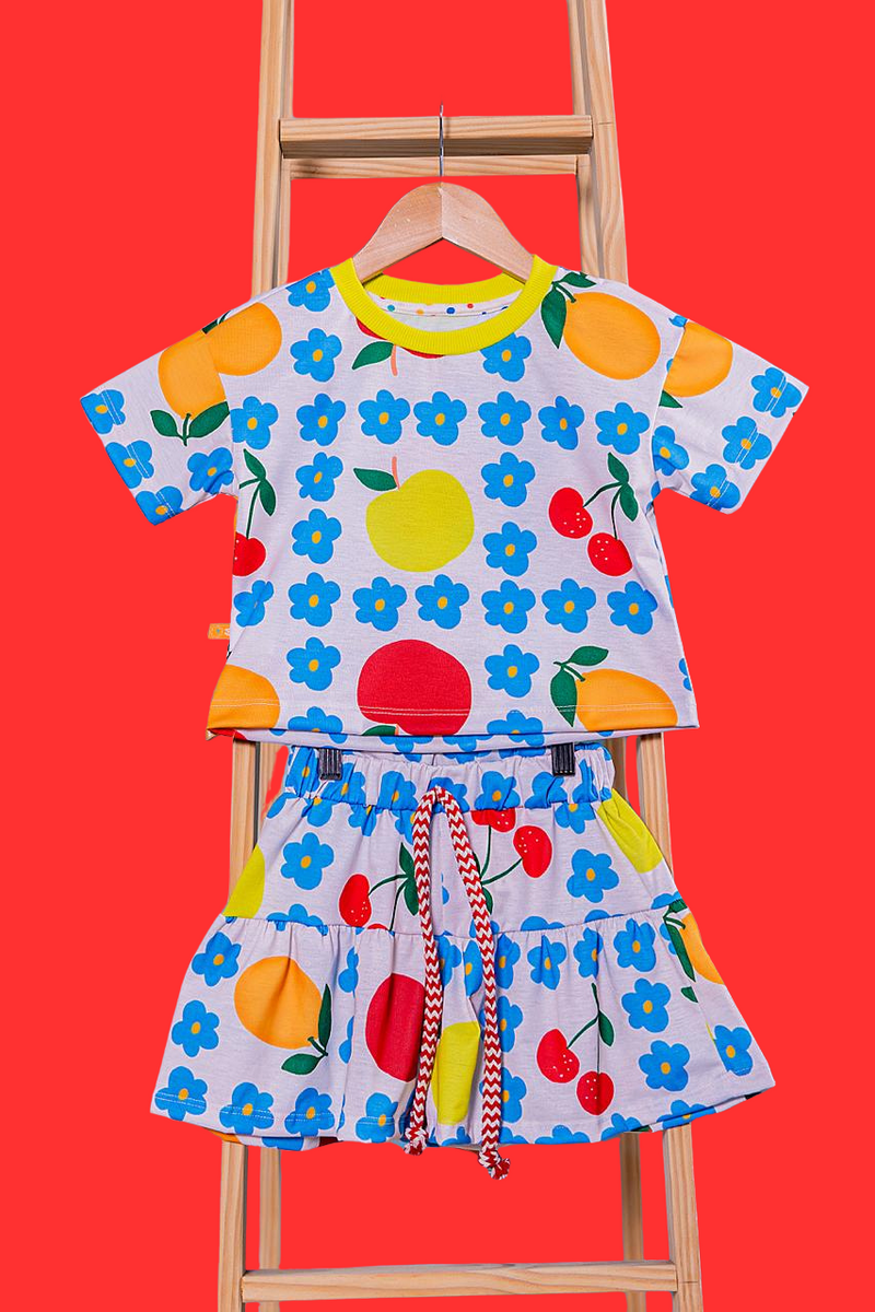 Conjunto Bambolê Flores e Frutas