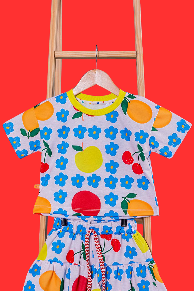 Conjunto Bambolê Flores e Frutas